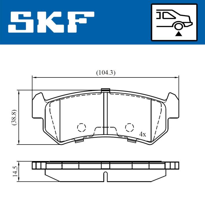 Jogo de 4 pastilhas de travão SKF ref. VKBP 90659